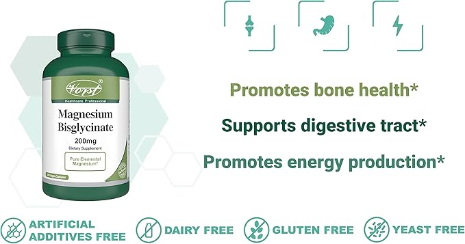 VORST Magnesium Bisglycinate 200mg 180 Vegan Capsules