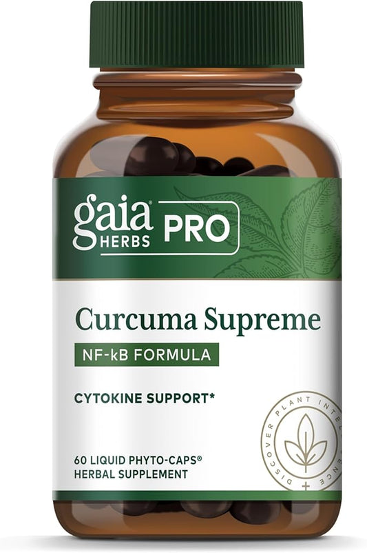 Gaia Herbs Pro Curcuma Supreme - Immune Health Support Supplement - Curcuma Supplement with Black Pepper Fruit Extract & Turmeric Root Extract - 60 Liquid Phyto-Caps (60 Servings)
