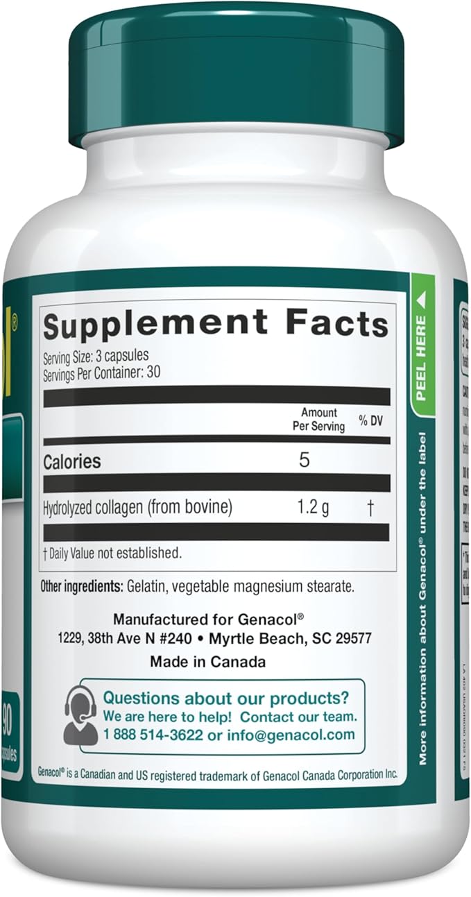Genacol Collagen Supplement with Ultra-Hydrolyzed Collagen Peptides, Maintains Joint Health, for Joints & Knees, 90 Capsules (30-Day Supply)