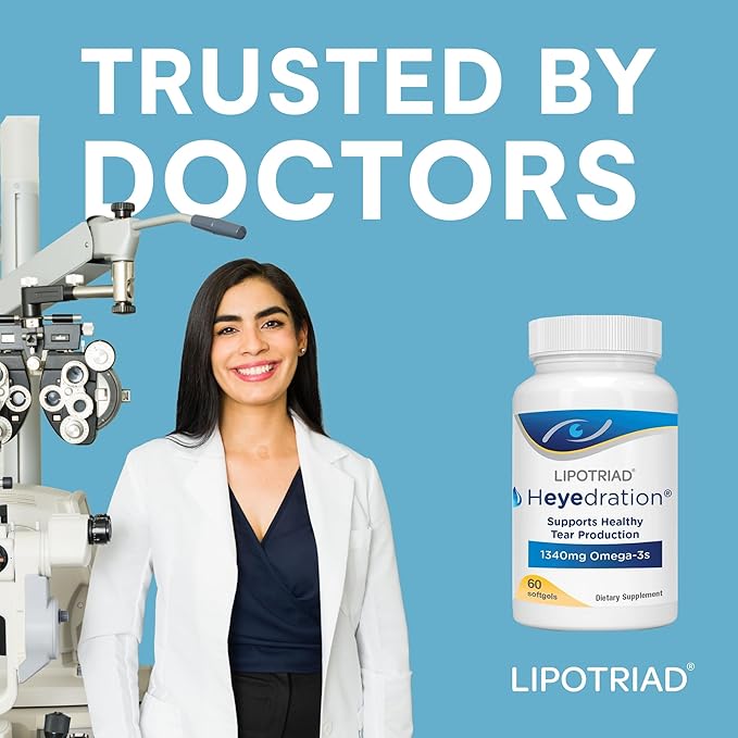 Heyedration Eye Vitamin - 1340mg Omega 3 Supplement - 60 Softgels 30-Day Supply
