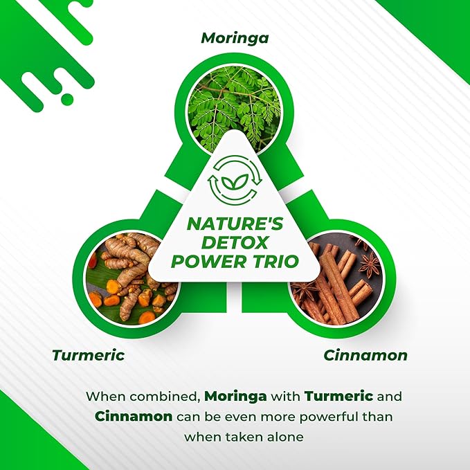 Moringa 12-in-1 Supplement with Turmeric Cinnamon Quercetin Ashwagandha Ginger Boswellia Nettle Saffron Tart Cherry Garlic - Made in The USA