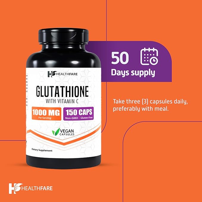 Glutathione Supplement, 1000mg | 150 Veg Capsules | Non-GMO | Gluten-Free| Made in USA