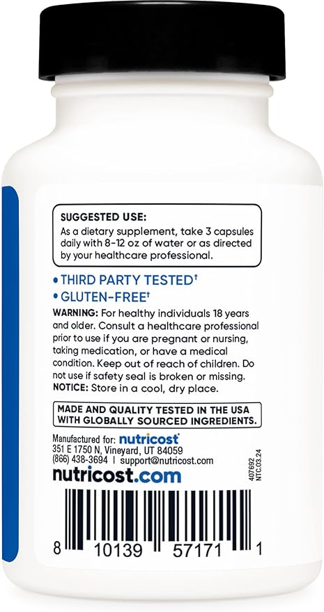 Nutricost myHMB Capsules 1,500MG Calcium HMB Per Serving, 60 Capsules, 20 Servings - Performance Line, Calcium B-Hydroxy B-Methylbutyrate Monohydrate