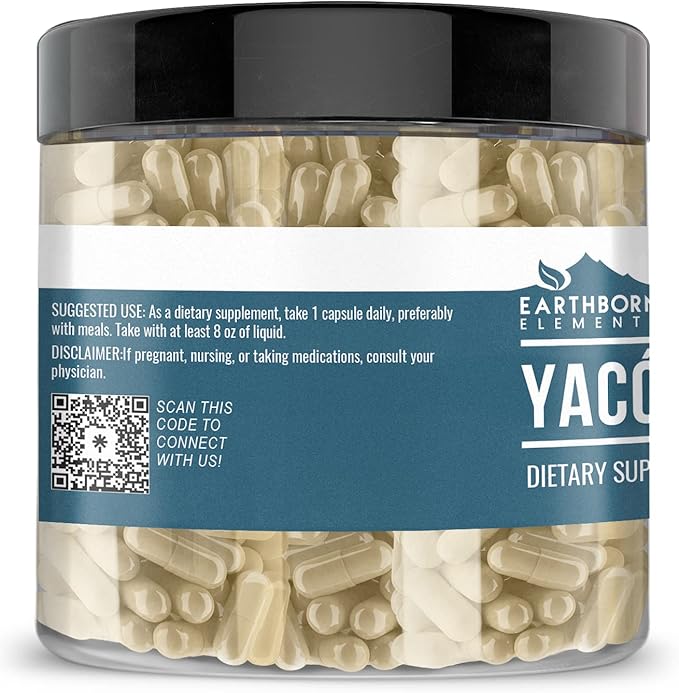 Earthborn Elements Psyllium Husk and Yacon Root Bundle, 200 Capsules, Pure & Undiluted, No Additives