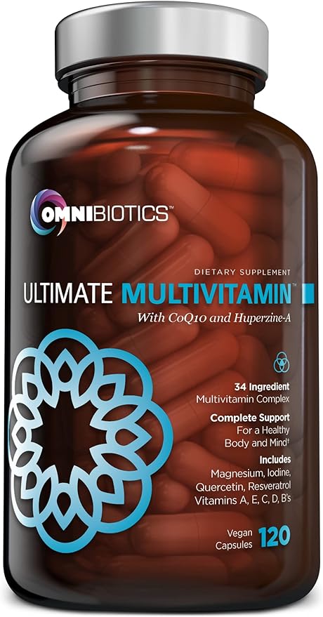Ultimate Daily Multivitamin for Women & Men - Includes 34 Essential Ingredients, Vitamin A, C, D & E, Vitamin B12, B6, Biotin, & Zinc, Daily Multivitamin Supplement, Non-GMO - 120 Vegan Capsules