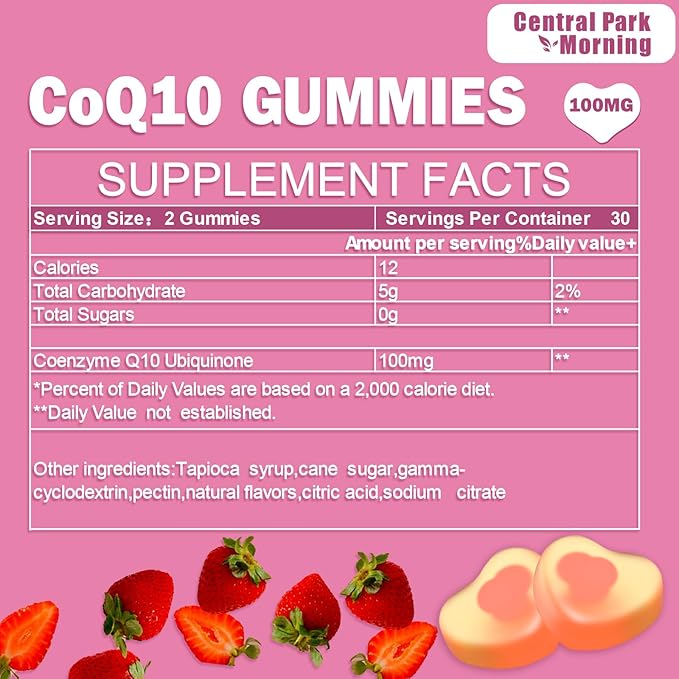Coenzyme Q10 Supplement, CoQ10 Gummies Antioxidant for Heart Health Support & Energy
