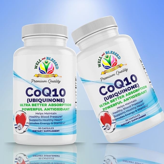 CoQ10 (Ubiquinone) - 30 Capsules - Ultra Better Absorption Formula - Promote Energy and Stamina - Vegan and Vegetarian Friendly - Free from Artificial Additives