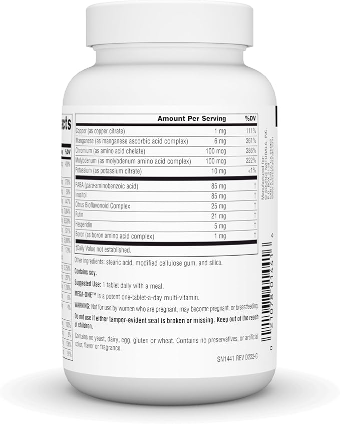 Source Naturals Mega-One Multiple No Iron Tablet, 60 Count