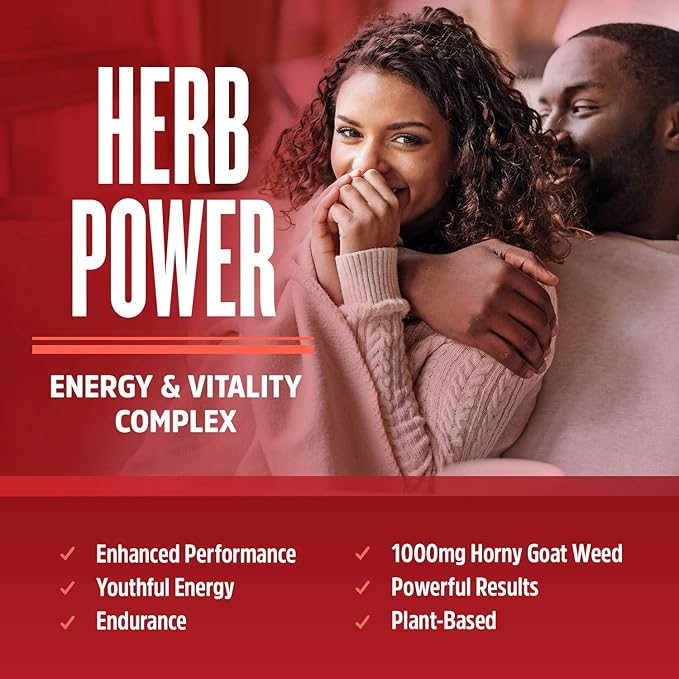 Zhou Horny Goat Weed - Herbal Extract for Men & Women, Supplement with Maca, Tribulus, Tongkat Ali & Ginseng, Maximum Strength for Health & Energy - 60 Veggie Capsules