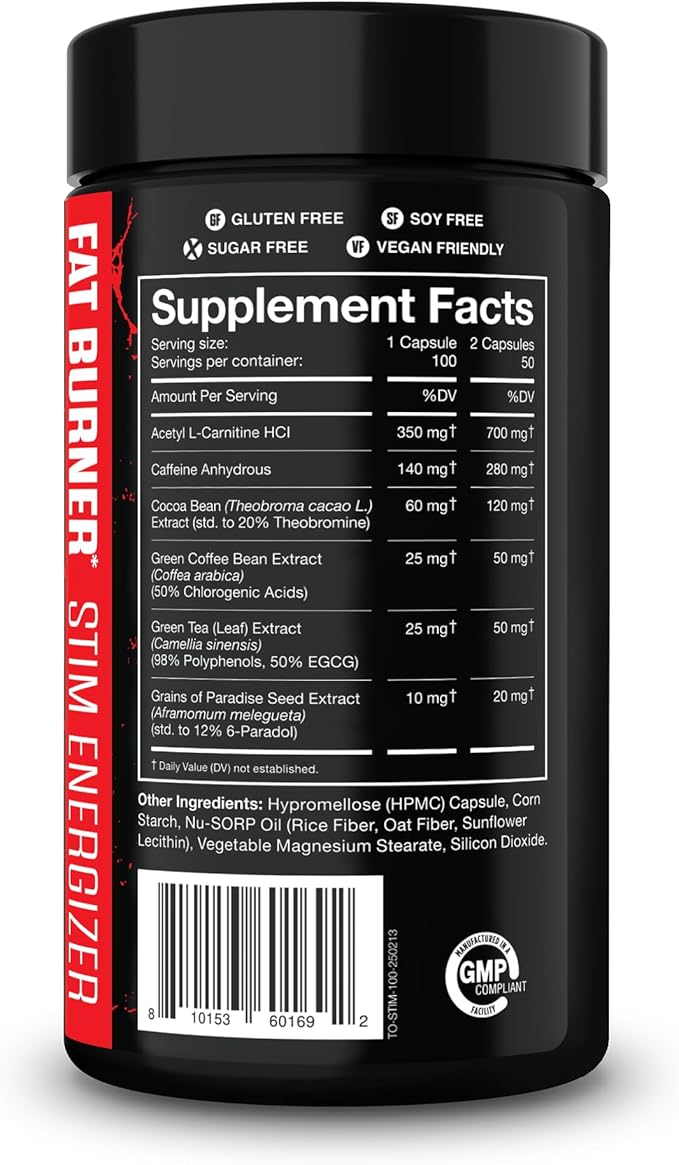 JNX SPORTS The Omen! Thermogenic Fat Burner – Dietary Supplement for Men & Women with L Carnitine | Appetite Suppressant & Metabolism Booster | 100 Capsules