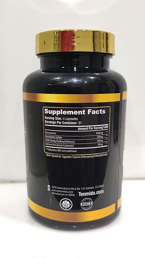 Glucosamine Chondroitin MSM Supplement for Men and Women - 4in1 Formula - Joint & Bone Health Support - 150 Capsules