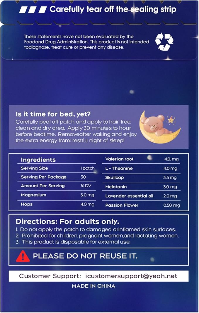 Sleep Patches for Adults, 60 Pack Upgraded Deep Sleep Patches, All Natural Deep Sleep Patches, Quick Acting Ingredients, for Men and Women, Easy to Use That Last All Night-Violet-A10