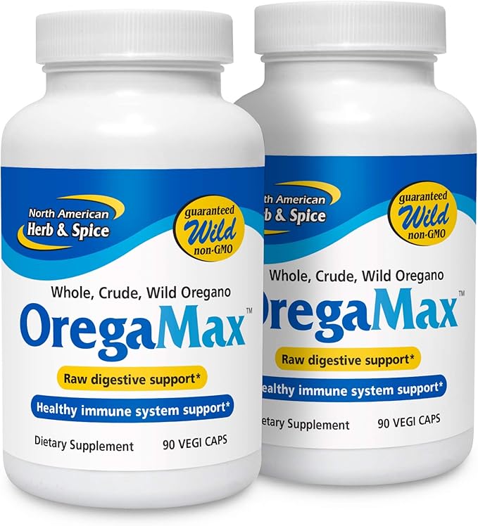 NORTH AMERICAN HERB & SPICE OregaMax - 90 Capsules - Wild Oregano Supplement - Digestive & Immune Support - Oregano Oil, Garlic, Onion - Non-GMO - 90 Total Servings