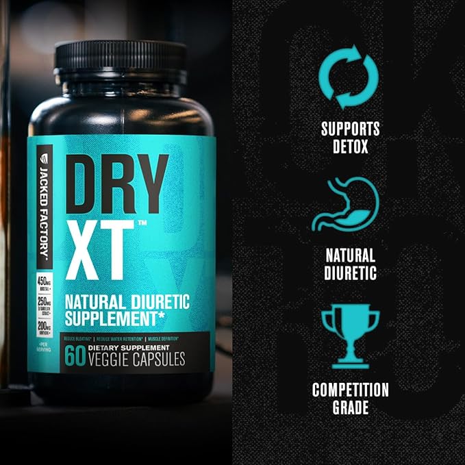 Jacked Factory Stim-Free Weight Loss Stack - Lean XT Stim-Free Fat Burner and Dry XT Water Pills for Bloating Reduction (30 Day Supply)