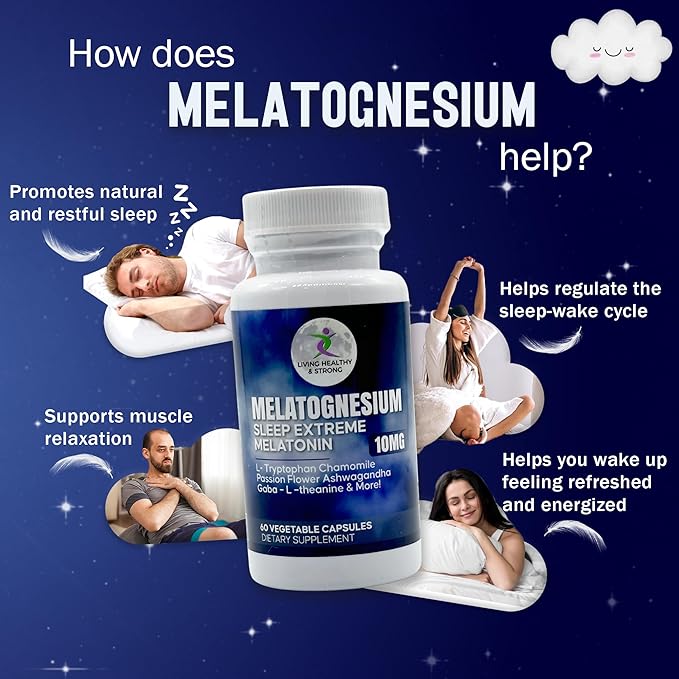 17 in 1 Capsules Melatonin Natural Sleep Aid for Adults. Magnesium for Sleep Support - Drug-Free, Non-Habit Forming, Vegan Capsules. Sleep Supplement