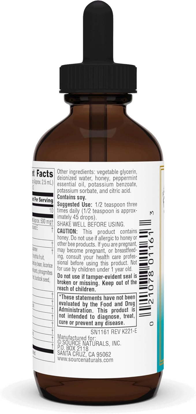 Source Naturals Wellness Herbal Resistance Liquid with Echinacea, Coptis, and Yin Chiao, Immune Support* - Alcohol Free - 2 OZ