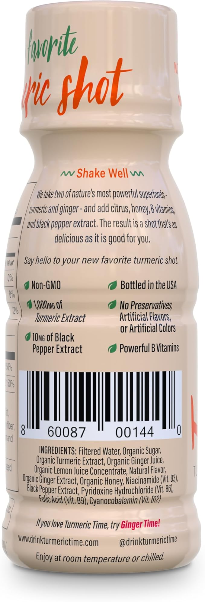 Turmeric Shots - Turmeric with Ginger, Citrus & Honey | Non-GMO | No Preservatives or Artificial Flavors/Colors/Sweeteners | B Vitamins | Liquid Turmeric (12 Pack)