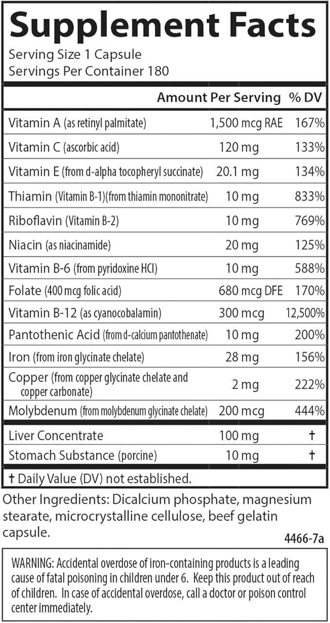 Carlson - Blood Nutrients, 28 mg Iron, Blood Development, Iron Absorption & Optimal Wellness, 40 Capsules