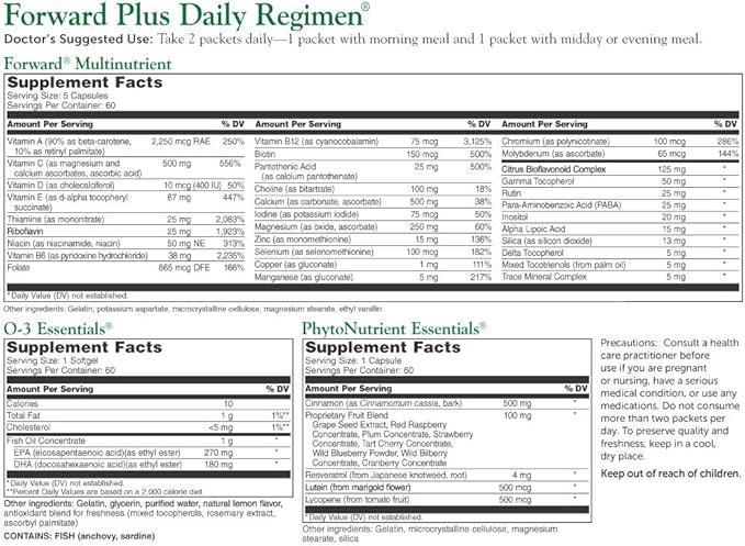 Dr. Whitaker's Forward Plus Daily Regimen - Comprehensive Multivitamin Supplement Supports Optimal Energy, Strength, Vitality, and Stamina - 60 Packets (30-Day Supply)