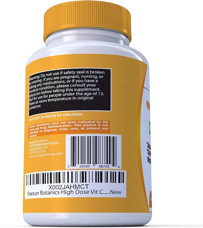 High Dose Extra Strength 1200mg Vitamin C + Zinc Complex for Immune Support Health 120 Capsule 2 Month Supply Veggie Capsule Non-GMO Gluten Free Vegan