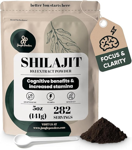 Shilajit Powder for Men 10:1 Extract 5 Ounce Bag 282 Servings Fulvic Acid Powder Extract, Immune Support Energy Supplement, Shilajit for Men Mineral Compound Raw Shilajit Extract Contains Maltodextrin