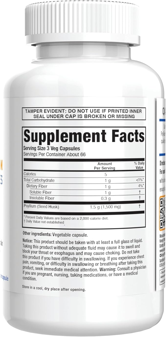 Konsyl Daily Psyllium Fiber Capsules - Contains 1500mg of All-Natural Psyllium Husk Powder per Serving - Supports Digestive Health and Weight Management Goals+ (200 Count (Pack of 2), Psyllium Husk)