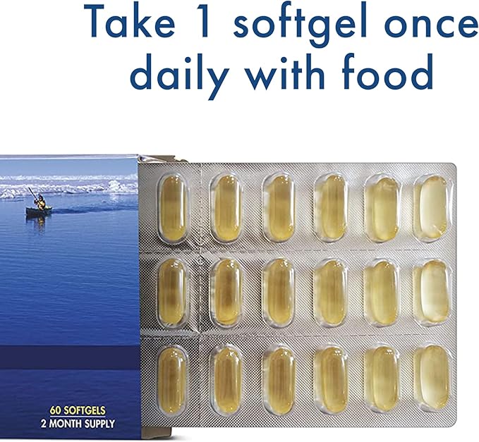 WHC, UnoCardio 1000 Fish Oil, 1300 mg of Pure Triglyceride Fish Oil with Omega-3 (1180 mg), 665 mg EPA and 445 mg DHA and 25 mcg (1000 IU) Vitamin D3 per softgel, Natural Orange, 60 softgels