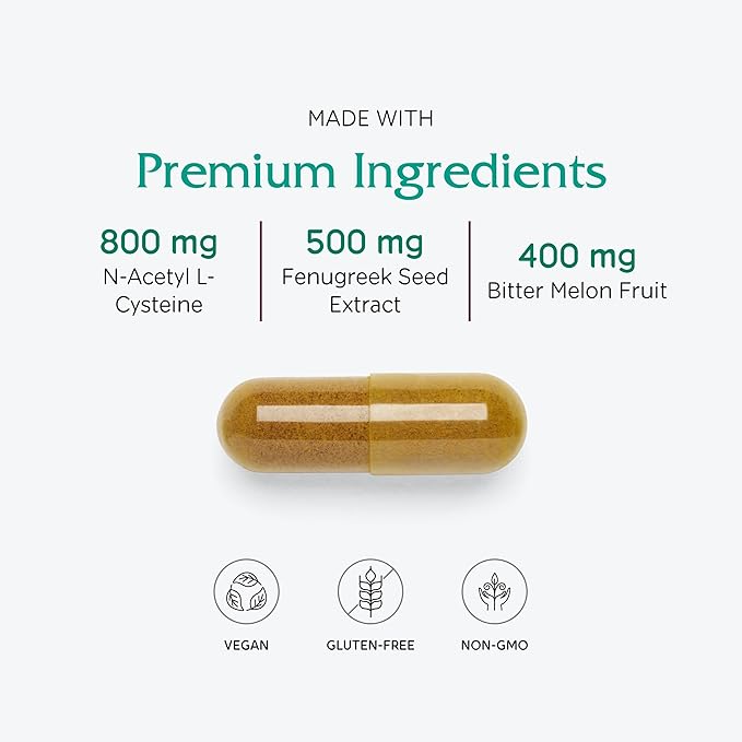 Vitanica Metabolic Manager - Herbal Supplement to Support Healthy Metabolic Response - Dietary Supplement with Vitamin D - Vegan Antioxidant Supplement - 120 Capsules