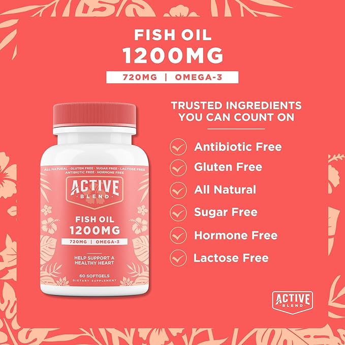 Omega-3 Fish Oil – 1250mg Triple Strength with 690mg EPA & 260mg DHA – Wild-Caught, No Fishy Aftertaste – 60 Soft Gels