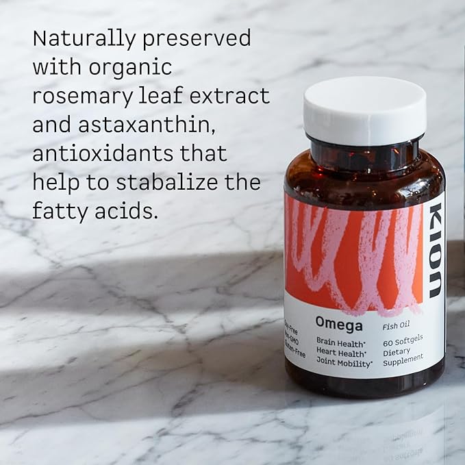 Kion Omega - Omega 3 Fatty Acid Supplements - DHA Supplements - Mini Fish Oil Softgels - Omega 3 DHA EPA Fish Oil Pills - Fish Oil 1,000 mg - 30 Servings