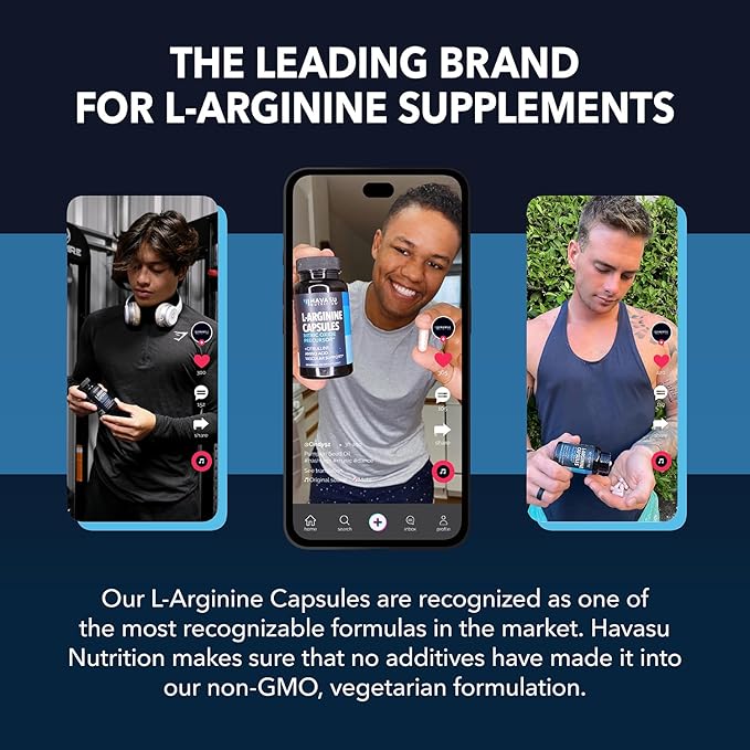 L-Arginine Capsules with L-Citrulline - Nitric Oxide Supplement - L Arginine and L Citrulline Blend - 120 Count - Vegan, Non-GMO Capsules for Performance, Endurance and Muscle Support - 2 Month Supply