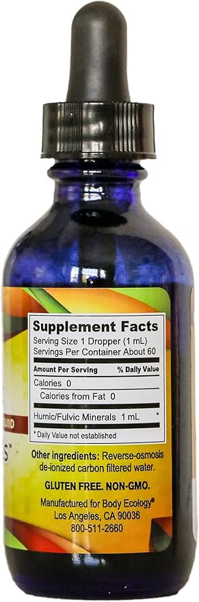 Body Ecology Ancient Earth Liquid Minerals | 100% Plant-Derived Trace Mineral Liquid Supplement | Fast-Absorbing Electrolyte Solution for Immune Support | 60 Servings (2 fl oz)