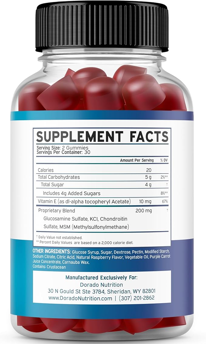 Saffron (60 Gummies) Premium 5 in 1 Advanced Formula - Delicious Raspberry Flavor and Glucosamine Chondroitin Joint Supplement (60 Count) Joint Supplements for Men & Women - Vegan Safe & Made in USA