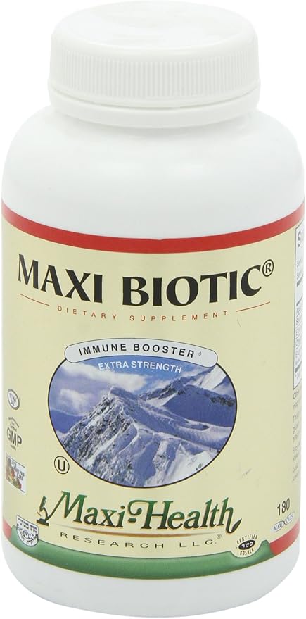 Maxi Health - Maxi Biotic Aged Garlic Extract Capsules (180 Count) | Kyolic Garlic Supplement with Spirulina, Echinacea, Oregano and Enzymax - Natural Antioxidant - Wellness Support