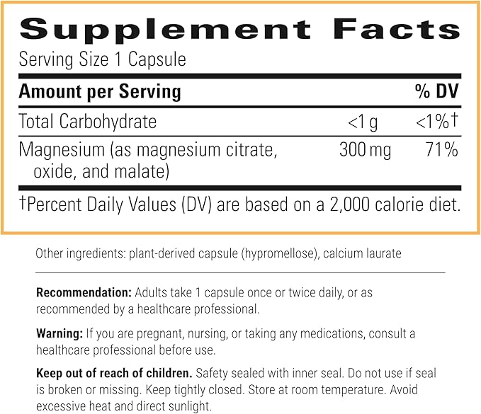 Integrative Therapeutics Tri-Magnesium - Supports Healthy Bones & Teeth* - Supports Cardiovascular & Neurological Function* - Promotes Calm* - 90 Capsules - 2 Pack