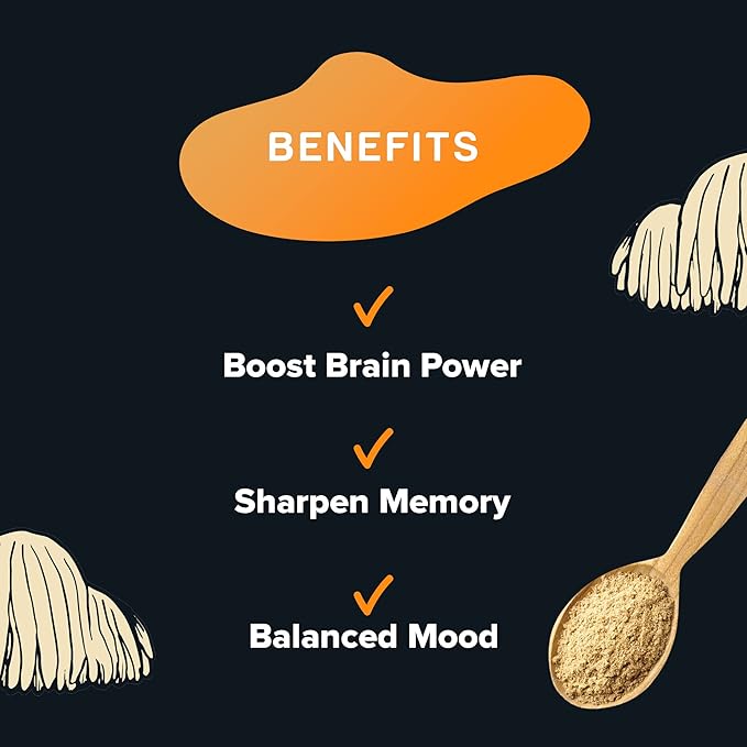 Rising Tide Organic Lions Mane Mushroom Powder - Highly Concentrated and Packed with Nourishing Compounds to Boost Focus, Creativity, and Memory - 4 OZ Vegan, Non-GMO Lions Mane Extract Powder