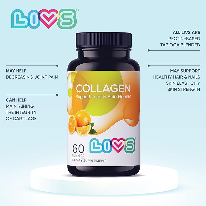 Collagen Gummies - 100 mg, Collagen Supplements for Women & Men, Gummy Vitamins, All-Natural, Gluten-Free, Non-GMO, Womens Vitamins Gummies - Orange Flavored, 60 Count