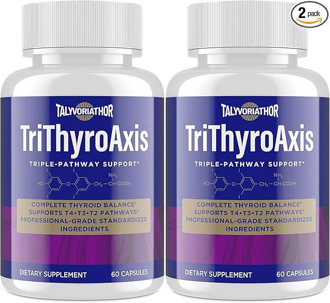 Thyroid Support Supplement for Women & Men – Professional T4, T3, T2 Triple-Pathway – Metabolism & Energy – with L-Tyrosine, Selenium, Ashwagandha – Standardized Herbs – 60 Capsules (2 Bottle)