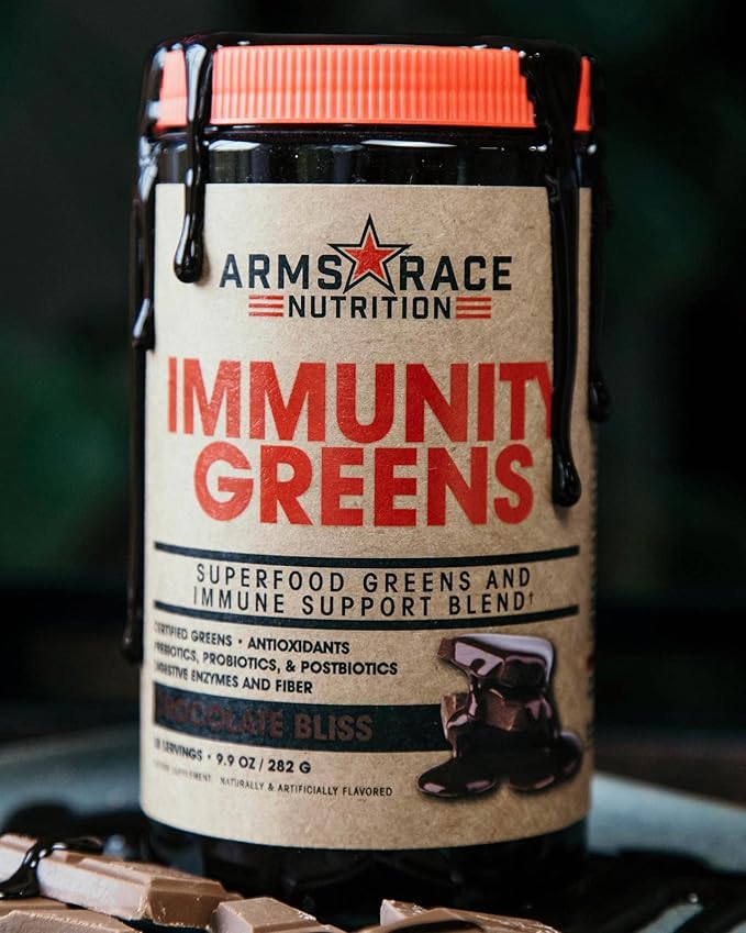 Arms Race Nutrition Immunity Greens Superfood Greens and Immune Support Blend - 9.2 oz. (30 Servings) (Chocolate Bliss)