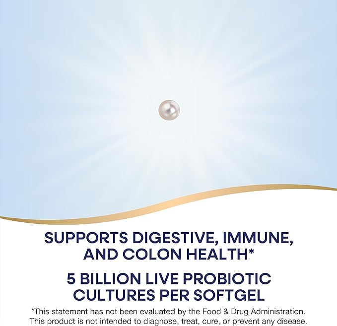Nature's Way Elite Extra Strength Probiotic Pearls for Men and Women, Supports Digestive, Immune, Colon Health*, 5 Billion Live Cultures, No Refrigeration Required, 30 Softgels