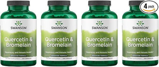 Swanson Quercetin & Bromelain- Supplement- Unique Natural Formula-(250 Capsules, 260/78mg Each) (4 Pack)