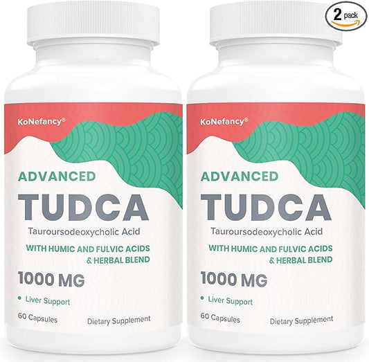 TUDCA Liver Supplements 1000 mg-Bile Salts for Liver Cleanse Detox-Milk Thistle Herbal Blend with Fulvic and Humic Acid for Liver,Digestive Health,120 Vegan Capsules
