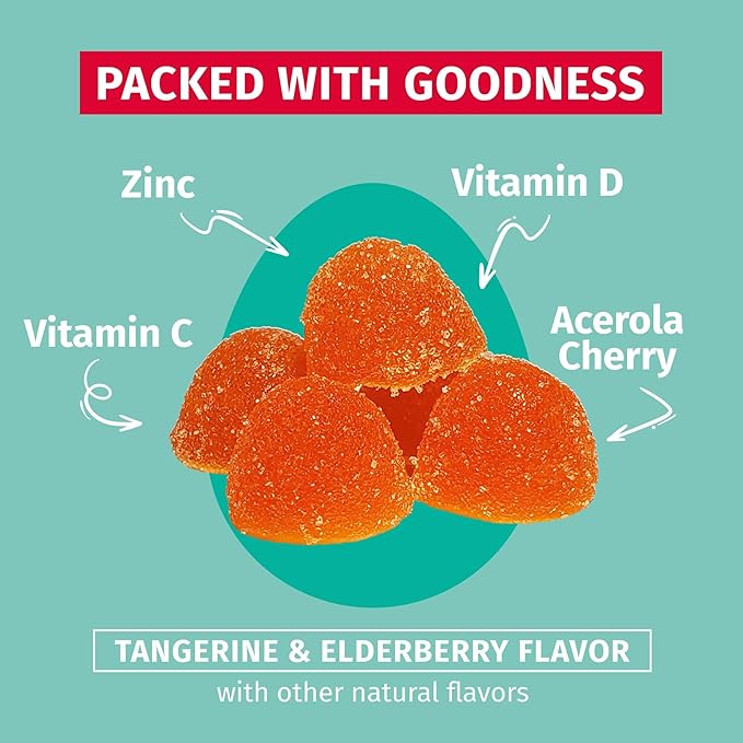 TEJA Immune Support Gummies for Teens with Vitamin D, VIT C, Zinc, and Acerola. Low Sugar Supplement, Daily Immunity Multivitamin for Age 12-17 Teenagers to Adults. 30 Gummies (2 Pack)