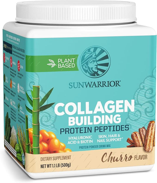 Vegan Collagen Protein Powder for Women | Plant Based Collagen Powder Churro Flavor with Vegan Hair Skin and Nails Vitamins | Non-GMO No Added Sugar Soy Dairy & Gluten Free (Churro, 20 Servings)