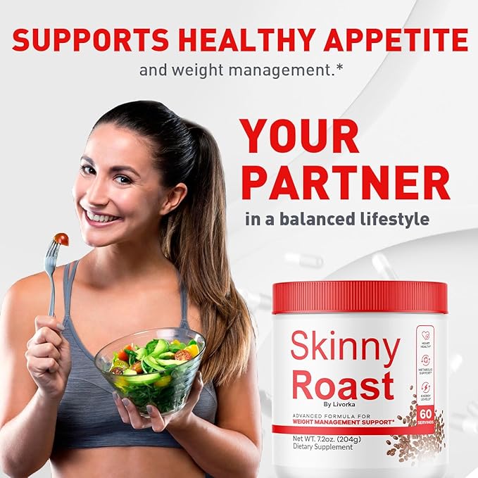 (3 Pack) Skinny Roast - Skinny Roast Coffee Advanced Formula, Official SkinnyRoast Organic Powder, Supplement Support Healthy Lifestyle - Premium Natural Formula, 180 Servings for 3 Months