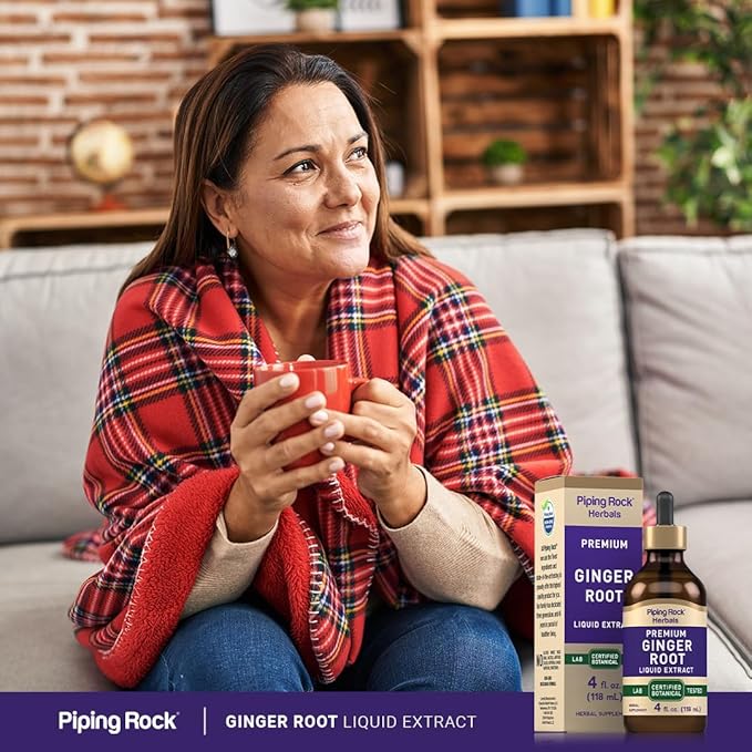 Piping Rock Ginger Root Extract Liquid | 4 fl oz | Premium Tincture Drops | Certified Botanical Supplement | Non-GMO, Gluten Free