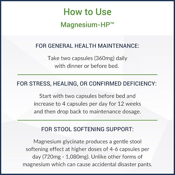 Magnesium-HP | Ultra Pure Glycinate with Zero Fillers | 180 mg Magnesium Glycinate | 90 Servings