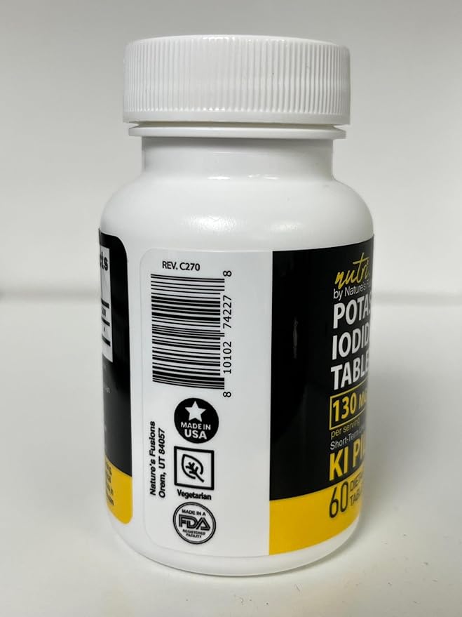 Nature's Fusions Potassium Iodide Tablets 130 mg (Pack of 5) - (300 Tablets) EXP 10/2032 - Ki Pills - YODO Naciente