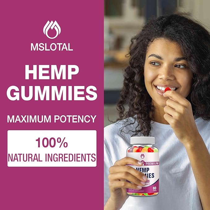 (2 Packs) Hemp Gummies - High Potency Pure Natural Hemp Oil Extract, Bear Edible Gummy Hemp Gummy for Adults
