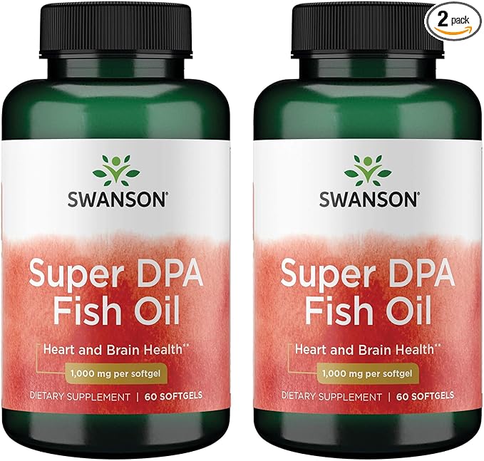 Swanson Super Dpa Fish Oil 1,000 mg 60 Sgels (2 Pack)